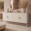 Ver imagem 2 de Aparador Buffet para Sala de Jantar 4 Portas Industrial 180cm Alek A03 Off White - Lyam Decor