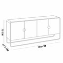 Ver imagem 5 de Aparador Buffet para Sala de Jantar 4 Portas Industrial 180cm Alek A03 Off White - Lyam Decor