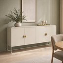 Ver imagem 3 de Aparador Buffet para Sala de Jantar 4 Portas Industrial 180cm Alek A03 Off White - Lyam Decor