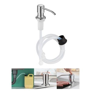 Dispenser Sabao Detergente Liquido Mangueira Embutir Pia Cuba Cozinha Banheiro Multiuso Suporte Dosa