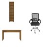 Kit 3 Peças com Cadeira para Escritório, Estante Livreiro e Escrivaninha Gávea - 2