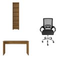 Ver imagem 2 de Kit 3 Peças com Cadeira para Escritório, Estante Livreiro e Escrivaninha Gávea