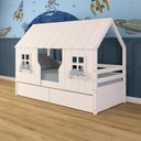 Ver imagem 1 de Cama Casinha Encantada com 02 Gavetas Madeira Maciça Branco Megamobilia