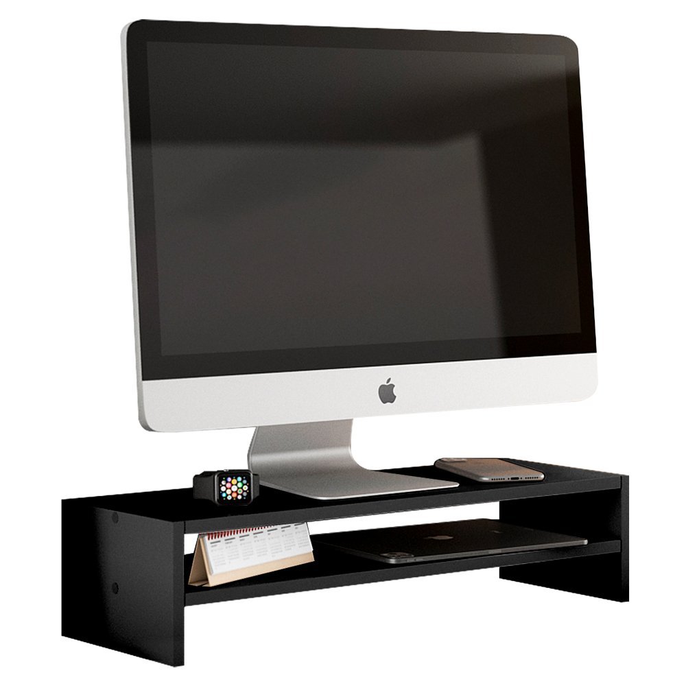 Suporte Stand Base Para Tela Monitor Laptop Soft Elevado 65cm em MDF com 01 Prateleira - Desk Design