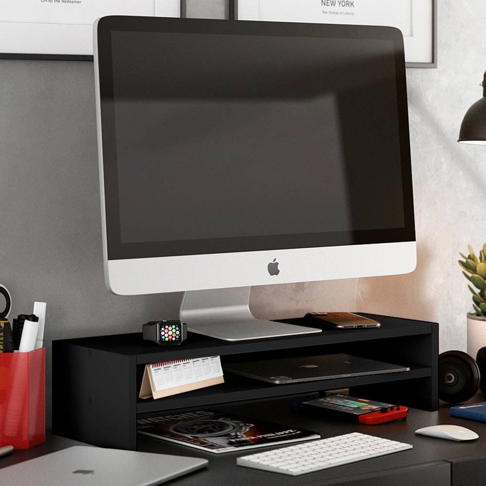 Suporte Stand Base Para Tela Monitor Laptop Soft Elevado 65cm em MDF com 01 Prateleira - Desk Design - 5