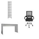 Ver imagem 2 de Kit 3 Peças com Cadeira para Escritório, Estante Livreiro e Escrivaninha Gávea