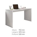 Ver imagem 4 de Conjunto 3 Peças com Cadeira para Escritório, Estante Livreiro e Escrivaninha Gávea Branco