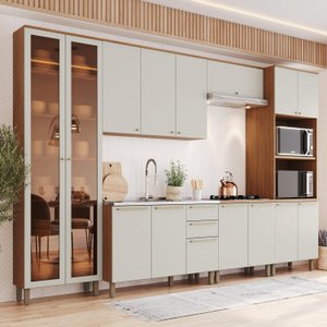 Cozinha Completa 8 Peças com Cristaleira Yasmin Espresso Móveis