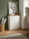Ver imagem 7 de Armário Lateral Cabeceira Organizador Quarto Estetico Minimalista com Tampo Amadeirado