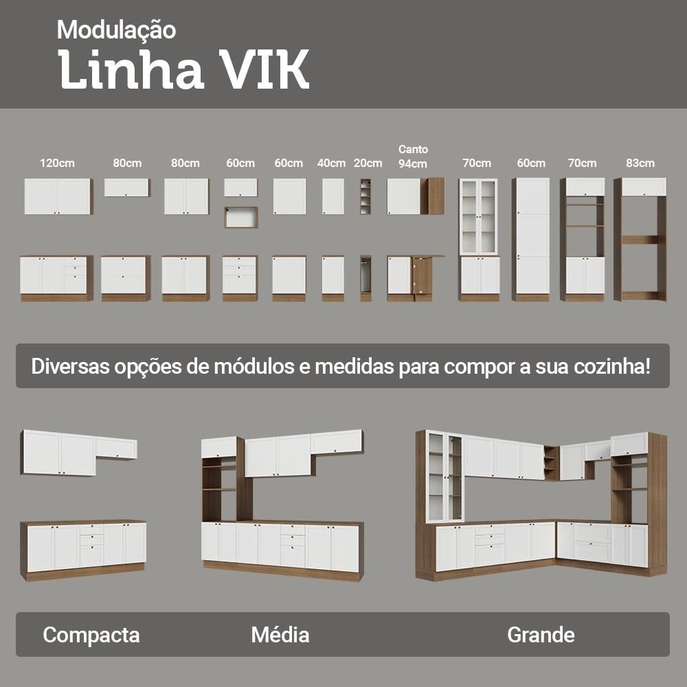 Armário de Cozinha Completa 310 Cm Vik Madesa 01 | MadeiraMadeira