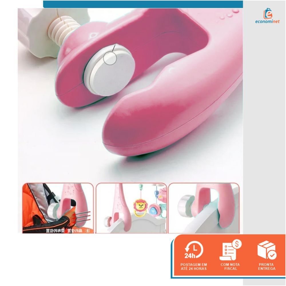 Mobile Musical para Berço Bebê com Controle Remoto e Funções Rosa - 6