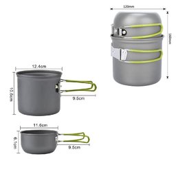 Kit Panelas Camping, Alumínio, Kit Cozinha Acampamento, Outdoor, Panela Viagem, Praia, Pesca, com Bo - 7