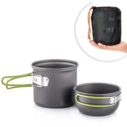 Kit Panelas Camping, Alumínio, Kit Cozinha Acampamento, Outdoor, Panela Viagem, Praia, Pesca, com Bo - 4