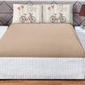 Jogo Cama Lençol Shine Casal Microfibra 180 Fios 3 Peças - Vintage Bike Bege - 3