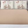 Jogo Cama Lençol Shine Casal Microfibra 180 Fios 3 Peças - Vintage Bike Bege - 2