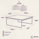 Ver imagem 3 de Mesa de Centro Auxiliar para Sala de Estar Base Grafite - Verde Lazza