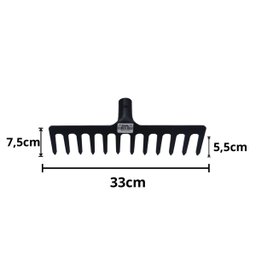 Ancinho de Aço 12 Dentes 33cm sem Cabo - Volpato - 3