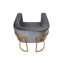 Ver imagem 4 de Kit 6 Poltronas Decorativa Sala de Estar Base de Ferro Cobre Veludo Cinza