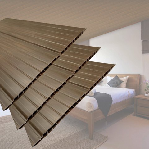 Kit 240m² Forro de PVC 8MMX20CMX3M(6m²) Marrom/Imbuia Permatti
