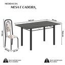 Ver imagem 3 de Conjunto Sala de Jantar com 6 Cadeiras Lara Preto/Arabesco