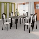 Ver imagem 1 de Conjunto Sala de Jantar com 6 Cadeiras Lara Preto/Arabesco