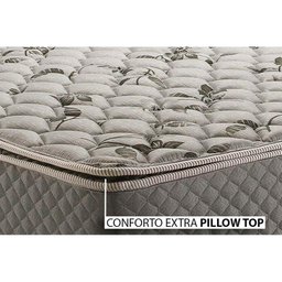 Cama Box Baú Solteiro: Colchão Ortopédico Herval AG65 Fort Black Firme Pillow Top + Base CRC Suede C - 2