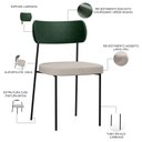 Ver imagem 4 de Kit 06 Cadeiras para Sala de Jantar Melina L02 Facto Verde Musgo Linho Cru - Lyam Decor