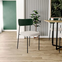 Kit 06 Cadeiras para Sala de Jantar Melina L02 Facto Verde Musgo Linho Cru - Lyam Decor - 2