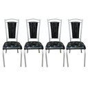 Ver imagem 2 de Kit 4 Cadeiras Cozinha Aço Tubolar Confortável Jantar