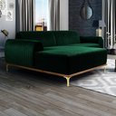 Ver imagem 6 de Sofá 265cm 4 Lugares Chaise Esquerdo Pés Gold Verde Musgo