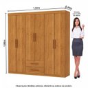 Ver imagem 3 de Guarda-Roupa 6 Portas 2 Gavetas Aurora Marrom/Cinamomo