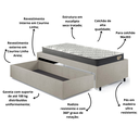 Ver imagem 6 de Base Box Cama Solteirão Sapateira Courino Linho Areia e Colchão Adapto Ecoflex 96x203