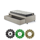 Ver imagem 7 de Base Box Cama Solteirão Sapateira Courino Linho Areia e Colchão Adapto Ecoflex 96x203