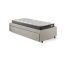 Ver imagem 2 de Base Box Cama Solteirão Sapateira Courino Linho Areia e Colchão Adapto Ecoflex 96x203