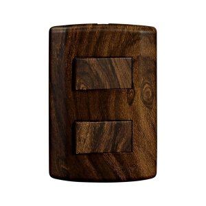 Interruptor 2 Teclas Simples com Placa 4x2 Matiz Pluzie:imbuia