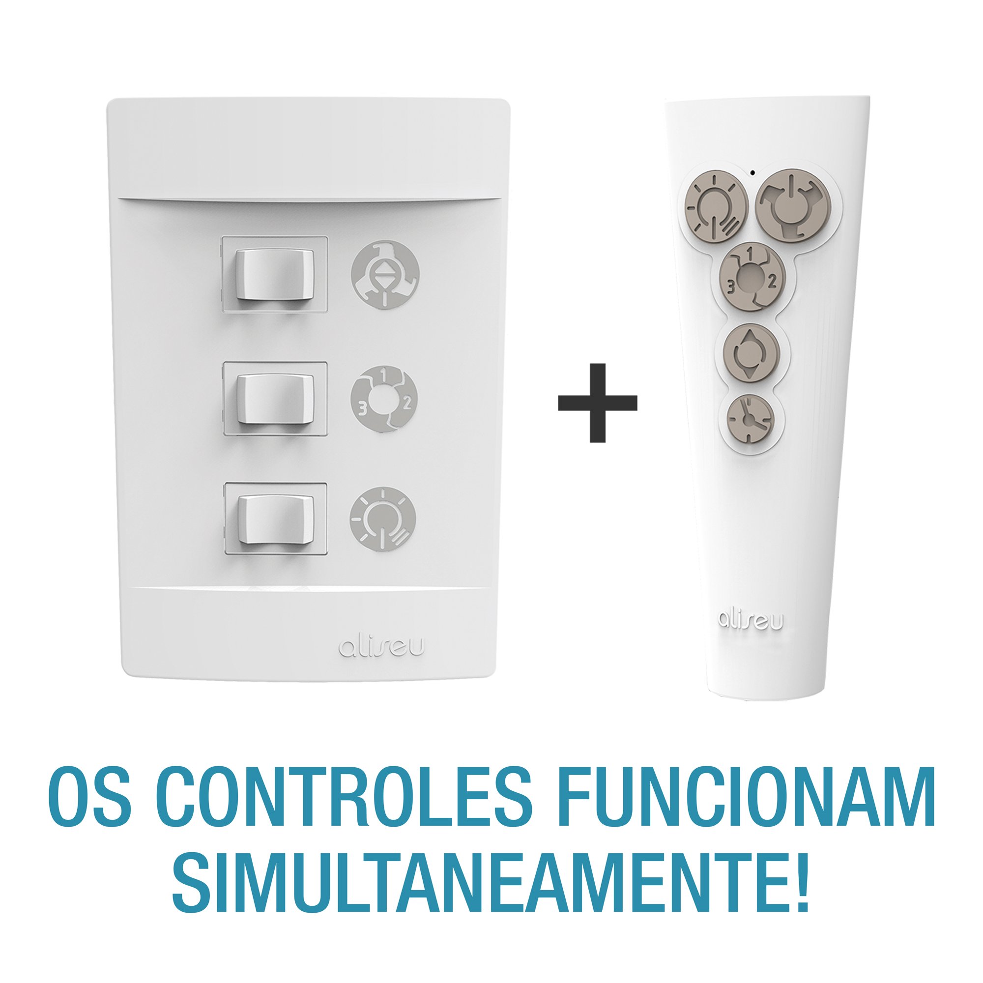 VENTILADOR DE TETO ALISEU TERRAL CRISTAL POTENTE PLUS COM CONTROLE REMOTO E PAREDE 127V - 5