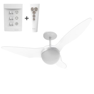 VENTILADOR DE TETO ALISEU TERRAL CRISTAL POTENTE PLUS COM CONTROLE REMOTO E PAREDE 127V