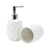 Kit Banheiro Lavabo 2 Peças com Saboneteira Capitonê Branco - 1