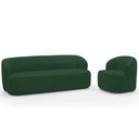 Ver imagem 1 de Sofá 3 Lugares 205cm com Poltrona Giratória Orgânica Heidy F04 Veludo Verde - Lyam Decor