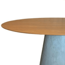Ver imagem 3 de Mesa de Jantar Cone Oval 198x122 Cm Tampo Freijó Base Cimento Queimado Freijó Personal Art Design