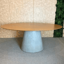 Ver imagem 4 de Mesa de Jantar Cone Oval 198x122 Cm Tampo Freijó Base Cimento Queimado Freijó Personal Art Design