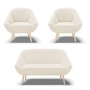 Ver imagem 1 de Kit 01 Namoradeira E 02 Poltronas Veludo Natural Bege