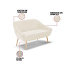 Ver imagem 5 de Kit 01 Namoradeira E 02 Poltronas Veludo Natural Bege