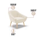 Ver imagem 4 de Kit 01 Namoradeira E 02 Poltronas Veludo Natural Bege