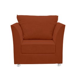Poltrona Decorativa para Quarta, Sala e Escritorio Lisboa Suede Terracota- Modena Decor - 4