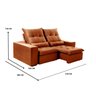 Sofá Retrátil e Reclinável 210 Cm Platina Suede - 3