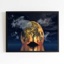 Ver imagem 1 de Quadro Fotografia Noite na Ilha 24x18cm - com vidro:Madeira branca