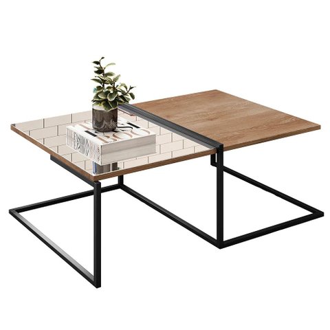 Mesa de Centro Industrial com Espelho Aurora - SSX Multicoisas Dream HD