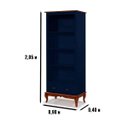 Ver imagem 2 de Estante Linz Pés Luis Xv 205 X 90 X 40 Cm (a X L X P) - Cor Azul Petróleo/imbuia Glazer