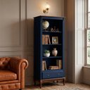 Ver imagem 3 de Estante Linz Pés Luis Xv 205 X 90 X 40 Cm (a X L X P) - Cor Azul Petróleo/imbuia Glazer